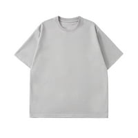 Yubnlvae Muške ljetne čvrste boje tkanine Jednostavna povremena majica sa okruglim vratom i kratkim