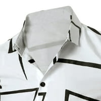 Outfmvch s dugim rukavima za muškarce muško ljetno casual geometrijske majice za ispis kratki rukav