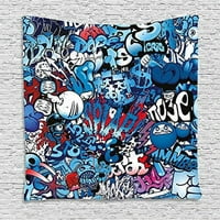 Moderna tapiserija, slika tinejdžera slika ulice zid grafiti grafički šareni dizajn umjetnosti otisak,