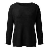DTIDTPE prevelizirani džemperi za žene, ženski labav dugi rukav džemper, ležerni ovratnici pulover nevolje,