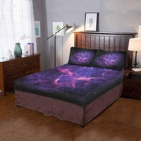 Posteljina Galaxy Nebula Space Purple Twin Veličina prekrivača sa jastukom za ukrašavanje sobe za posteljinu