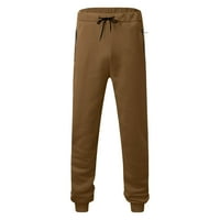 Auroural Big Muškarci Sportske hlače Solidna boja Muški stil labavi patentni zatvarač džepove Elastične