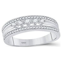 Čvrsti 10k bijeli zlatni okrugli dijamant 5-kameni band angažovanje obljetnice vjenčanja prstena za