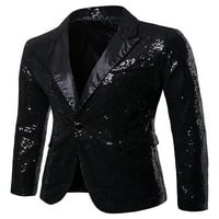 Muškarci Sequin Blazer treperi rever sjajni jakni Blazer One Dugme Tuxedo za zabavu Vjenčanje banket