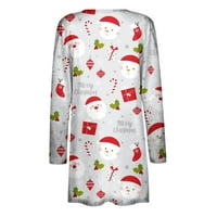 Fesfesfes Women Cardigan Women Božićni print Loose Dugi rukav Cardigan Fall Cat bluza prodaja na klirensu