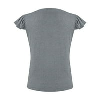 Bluze za uklanjanje za ženske bluze okrugle majice bez rukava bez rukava labavo solidno vino s