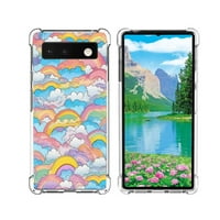 Pastel-Rainbow-Cloud-Designs-Telefon za telefon, dizajniran za Google Pixel Pro Case Soft TPU za Djevojke