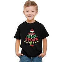 Božić Grinch Fashion Kids Girls uzorak Smiješna obiteljska grafička majica kratki rukav Tee majica Porodična