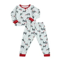 Biekopu Porodica koja odgovara pidžami set za odrasle dječje dugih rukava okrugli vrat životinjski print