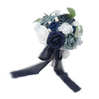 ASdomo vjenčani buketi za mladenku djeveruše, ručno izrađena umjetna ruža Elegantna drži cvijeće za