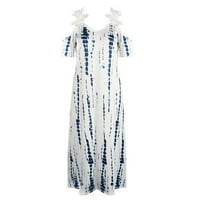 Clearsance Ljetne haljine za žene tiskane V-izrez A-line Dužina gležnja Ležerne Boho kratki rukav Haljina