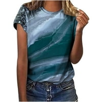 Fnohy ženski vrhovi Clearnce Closet s kratkim rukavima T-majica za bluzu srednjeg duljina okrugla vrat