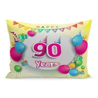 90. godina rođendana slavljenica Bo i baloni šareni jastučni jastučni jastučni poklopac
