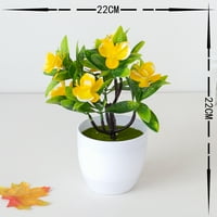 Visland Mini umjetni cvjetovi za ulice, lažne biljke od svile u bijelim plastičnim posudama za uredsku