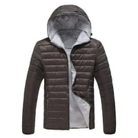 Muški zimski kaputi - puni zip topli plišani jaknu Turtleneck čvrsta duga rukava anorak jakna siva