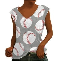 Kamisole bejzbol modne žene kauzalna bluza za ispis na vratu bez rukava elegantna majica bez rukava