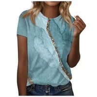 Apepal ženski kratki rukav ležerne majice Ljetni ruffle običan okrugli vrat labavi fit tee bluza tops