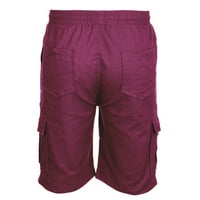 Joau Mens Cargo Shorts Solid Boja Elastična struka vuče Velike muške kratke hlače Stretch Shars Ljeto