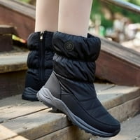 Puuawkoer ženske cipele modna zima ravna prskanje i topla srednje cijevi bočne patentne patentne patentne