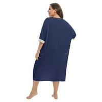 Ženska plus veličina duga noćna kratka rukava za spavanje, XL-5XL
