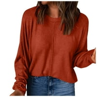Ženske majice Solid Boja O-izrez Ležerni džemper sa dugim rukavima Sve sa modnim vrhovima Učitelj za
