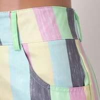 Xinqinghao baggy duksevi za žene Ženske modne labave prugaste boje kontrasta za tassel flare hlače na
