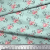 Soimoi Zelena pamučna proizvodna tkanina za voil cvjetna i geometrijska tiskana tkanina širom