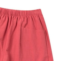 FSqjgq Ženske kratke hlače Lagane žene povlačenje kratkih hlača i posteljine kratke hlače Ženske ležerne