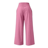 Široke noge joga hlače za žene udobne ležerne salone pidžame sa džepovima labave fit Flowy Palazzo hlače