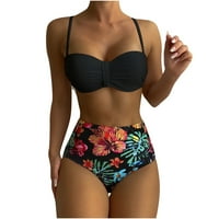 Žene kupaći odijelo Bikini visokog struka Striff ruffle havajski cvijet za cvijeće bez plaža uz plažu