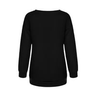 Izrez Loover Print Slatki pulover dugih dugih dukserica Top Ženske dukseve Ženske džempere sa duksevima
