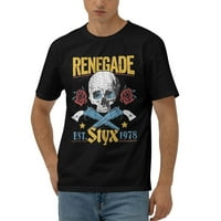 Muškarci Sty Colorful Renegade Crnog odrasli službena vintage pamučna posada majice Veliki crni