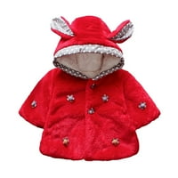 Jjayotai Toddler Baby Girls Winter Bow uši kapuljača zgušnjavati topli odjećni kuk za jaknu kaput cloak