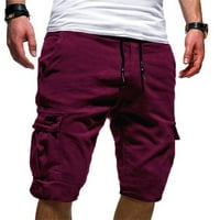 CLlios muški kratke hlače, muške sportske čiste boje zavoj casual labavi duks kratke hlače