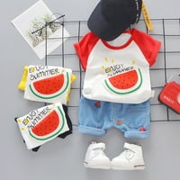 Dječak odijelo za dječake Dječak Dječak Outfits of Watermelon Print Tops traper Hratke Set odjeće