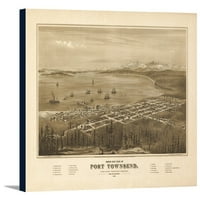 Port Townsend, WA Panoramska karta -