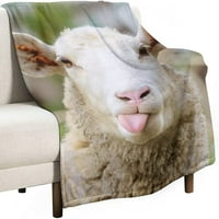 Bacite pokrivače ćebad i bacanje smiješne ovce od tiskane pokrivače mekane tanke lagane ugodne toplije