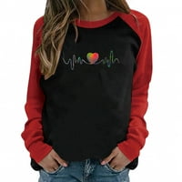 Prodaja Valentinene majice za žene Valentine Love Heart Grafički print Tips Parovi Modna dukserija Crewneck