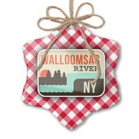 Božićni ukras SAD Rivers Woooomsac River - New York Red Plaid Neonblond