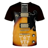 Luiyenes 3D tiskani rukavi Ljetna gitara Tees Muška vrhova Majica Fashon Kratka cool muška bluza