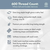 Threadmill pamučni listovi za krevet kraljevske veličine - Brojite kraljevske posteljine s 16 dubokim