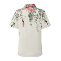 Fragarn tisak za žene kratki rukav plus veličine T majice V izrez Ležerne košulje za vježbanje Vintage