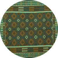 Ahgly Company u zatvorenom okruglom orijentalnim tirkiznim plavim tradicionalnim prostirkama, 5 'kruga