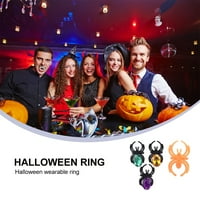 HEMOTON plastični prsten za prsten šišmiš pauk prsten Halloween Party red