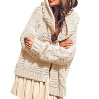 Ženski džemperi Čvrsti kolovoz na dugih rukava jesen zima, teška igla zadebljana modna labava kardiganski