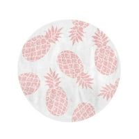 Okrugli plažni ručnik za pokrivač uzorak ananas silhoueta Početna Sweet Hawaiian Tropska ananas Kolor