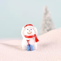 Wedracia Božićni mali snjegović igračka božićna smola snjegonski mikroskopski ukras poklon