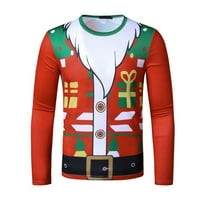 Zunfeo Muške i velike muške majice Ležerne prilike Slim Fit Comfy Božićni grafički vrhovi Stilni pulover