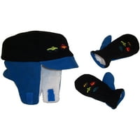 Caps Boys Fleece zimski šešir i rukavice sa vezenim sistemom 2-slojne runo s nejasnoj Sherpa obloge