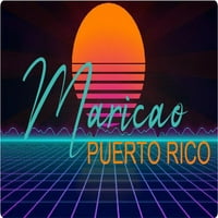 Maricao Portoriko vinilni decal Stiker Retro Neon Design